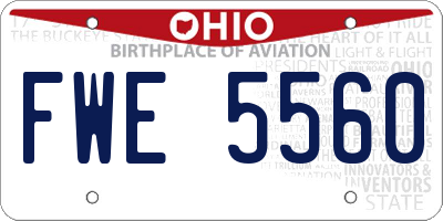 OH license plate FWE5560