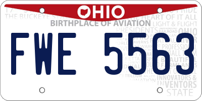 OH license plate FWE5563