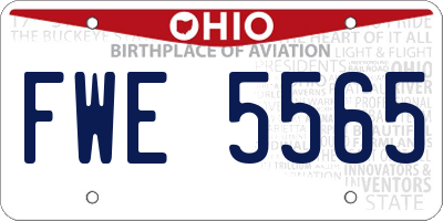 OH license plate FWE5565