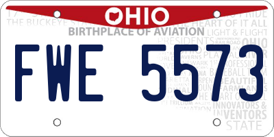 OH license plate FWE5573