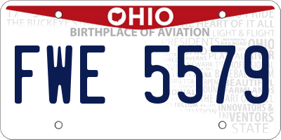 OH license plate FWE5579