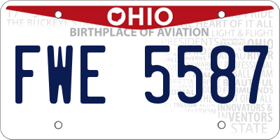 OH license plate FWE5587
