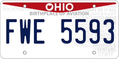 OH license plate FWE5593
