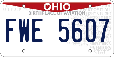 OH license plate FWE5607