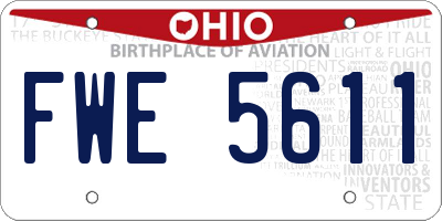 OH license plate FWE5611