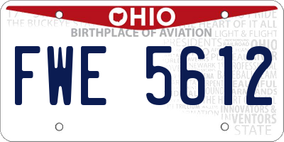 OH license plate FWE5612