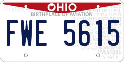 OH license plate FWE5615