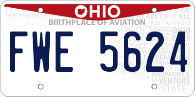 OH license plate FWE5624