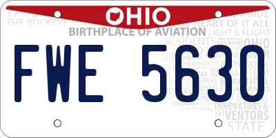 OH license plate FWE5630