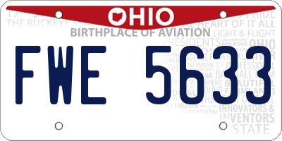 OH license plate FWE5633