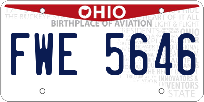 OH license plate FWE5646