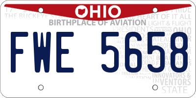 OH license plate FWE5658