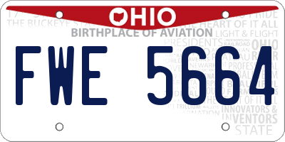 OH license plate FWE5664