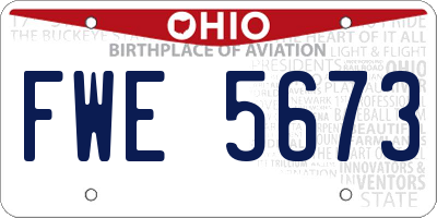 OH license plate FWE5673