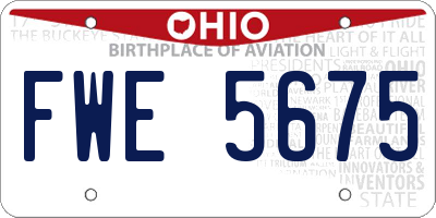 OH license plate FWE5675