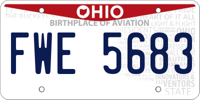 OH license plate FWE5683