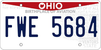 OH license plate FWE5684