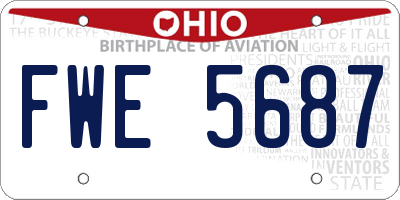 OH license plate FWE5687