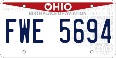 OH license plate FWE5694