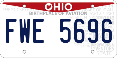 OH license plate FWE5696