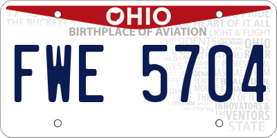 OH license plate FWE5704