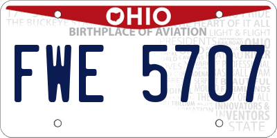 OH license plate FWE5707