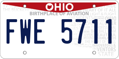 OH license plate FWE5711