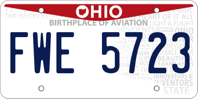 OH license plate FWE5723