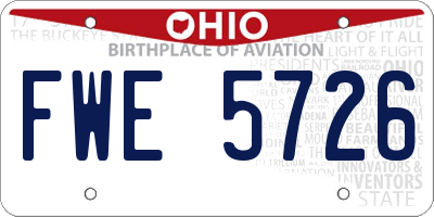 OH license plate FWE5726