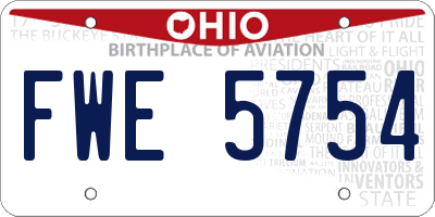 OH license plate FWE5754
