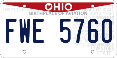 OH license plate FWE5760