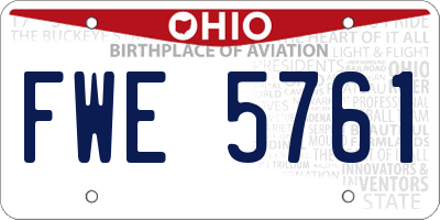 OH license plate FWE5761