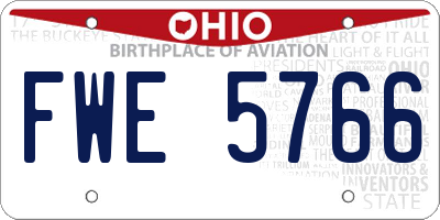 OH license plate FWE5766