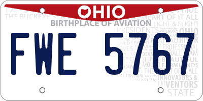 OH license plate FWE5767