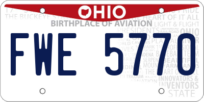 OH license plate FWE5770