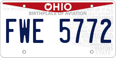 OH license plate FWE5772