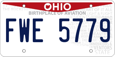 OH license plate FWE5779