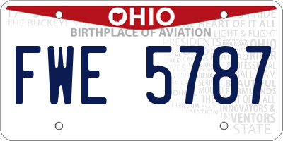 OH license plate FWE5787