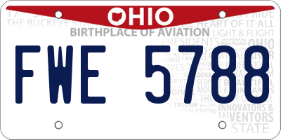 OH license plate FWE5788