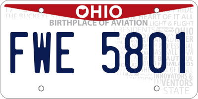 OH license plate FWE5801