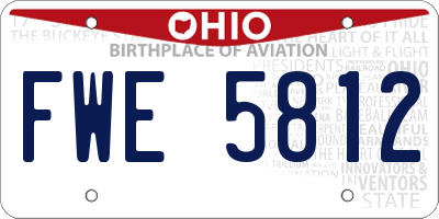 OH license plate FWE5812
