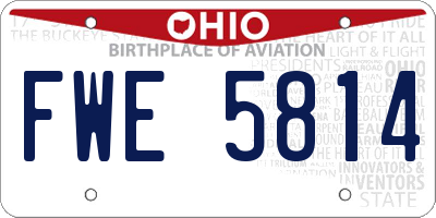OH license plate FWE5814