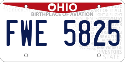 OH license plate FWE5825
