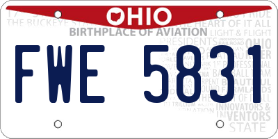 OH license plate FWE5831