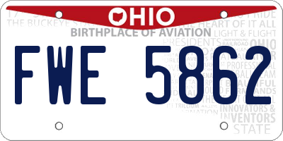 OH license plate FWE5862