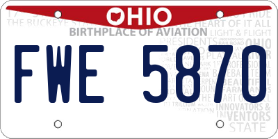 OH license plate FWE5870
