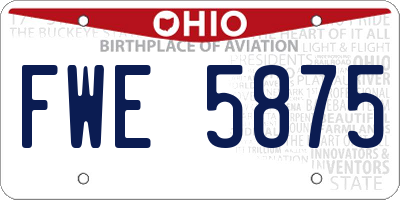 OH license plate FWE5875