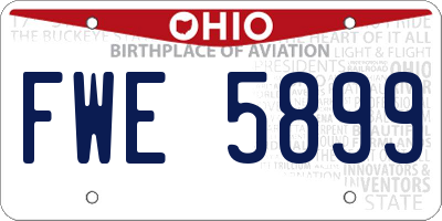 OH license plate FWE5899