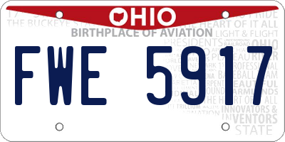 OH license plate FWE5917