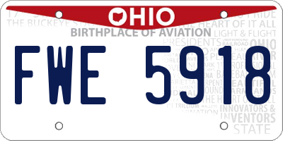 OH license plate FWE5918